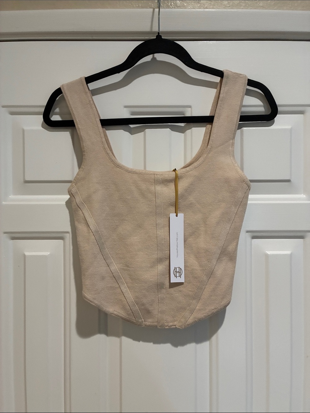 House of Harlow tan crop top